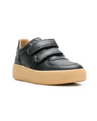 schwarze Leder niedrige Sneakers von Maison Margiela