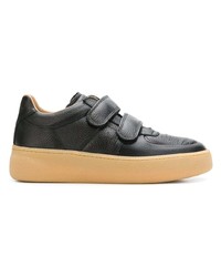 schwarze Leder niedrige Sneakers von Maison Margiela