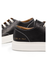 schwarze Leder niedrige Sneakers von Common Projects