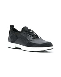 schwarze Leder niedrige Sneakers von Geox