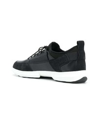 schwarze Leder niedrige Sneakers von Geox