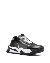 schwarze Leder niedrige Sneakers von VERSACE JEANS COUTURE