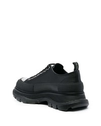 schwarze Leder niedrige Sneakers von Alexander McQueen