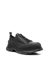 schwarze Leder niedrige Sneakers von Alexander McQueen