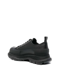 schwarze Leder niedrige Sneakers von Alexander McQueen