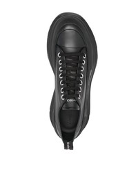 schwarze Leder niedrige Sneakers von Alexander McQueen