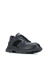 schwarze Leder niedrige Sneakers von Alexander McQueen