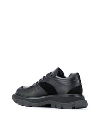 schwarze Leder niedrige Sneakers von Alexander McQueen