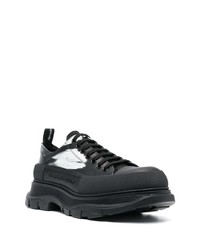 schwarze Leder niedrige Sneakers von Alexander McQueen