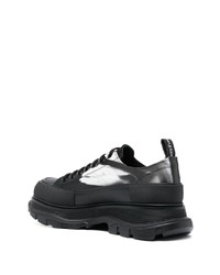 schwarze Leder niedrige Sneakers von Alexander McQueen