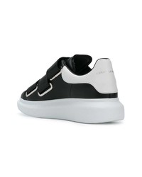 schwarze Leder niedrige Sneakers von Alexander McQueen