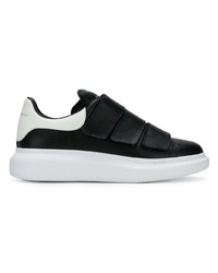 schwarze Leder niedrige Sneakers von Alexander McQueen