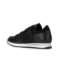 schwarze Leder niedrige Sneakers von Philippe Model