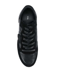 schwarze Leder niedrige Sneakers von Philippe Model