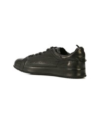 schwarze Leder niedrige Sneakers von Officine Creative