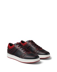 schwarze Leder niedrige Sneakers von Jimmy Choo