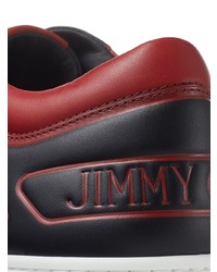 schwarze Leder niedrige Sneakers von Jimmy Choo