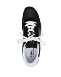 schwarze Leder niedrige Sneakers von Polo Ralph Lauren