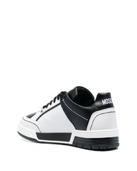 schwarze Leder niedrige Sneakers von Moschino