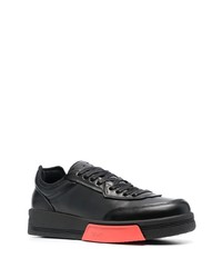 schwarze Leder niedrige Sneakers von Oamc