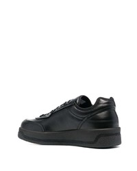 schwarze Leder niedrige Sneakers von Oamc