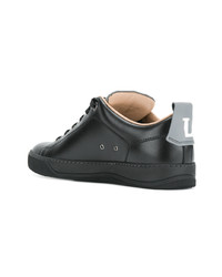 schwarze Leder niedrige Sneakers von Lanvin