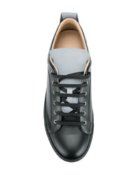 schwarze Leder niedrige Sneakers von Lanvin