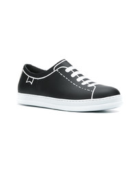 schwarze Leder niedrige Sneakers von Camper