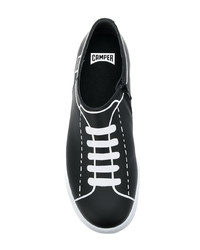 schwarze Leder niedrige Sneakers von Camper