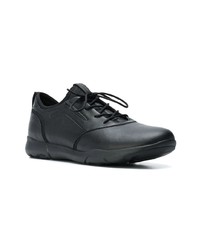 schwarze Leder niedrige Sneakers von Geox