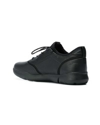 schwarze Leder niedrige Sneakers von Geox