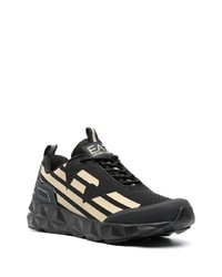 schwarze Leder niedrige Sneakers von Ea7 Emporio Armani