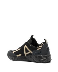 schwarze Leder niedrige Sneakers von Ea7 Emporio Armani