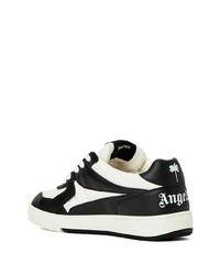 schwarze Leder niedrige Sneakers von Palm Angels