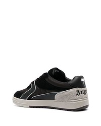 schwarze Leder niedrige Sneakers von Palm Angels