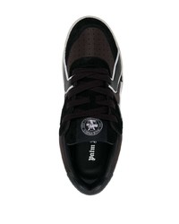 schwarze Leder niedrige Sneakers von Palm Angels