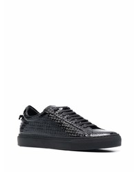 schwarze Leder niedrige Sneakers von Givenchy