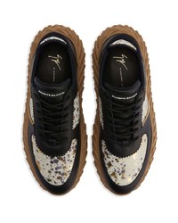 schwarze Leder niedrige Sneakers von Giuseppe Zanotti