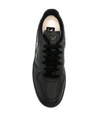 schwarze Leder niedrige Sneakers von Veja