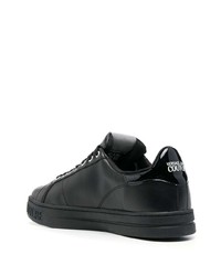 schwarze Leder niedrige Sneakers von VERSACE JEANS COUTURE