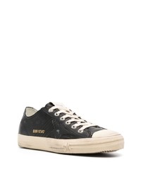 schwarze Leder niedrige Sneakers von Golden Goose