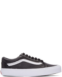 schwarze Leder niedrige Sneakers von Vans