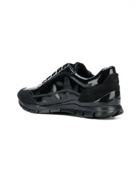 schwarze Leder niedrige Sneakers von Geox