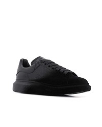 schwarze Leder niedrige Sneakers von Alexander McQueen