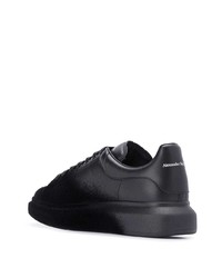 schwarze Leder niedrige Sneakers von Alexander McQueen