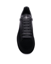 schwarze Leder niedrige Sneakers von Alexander McQueen