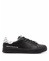 schwarze Leder niedrige Sneakers von VERSACE JEANS COUTURE