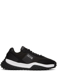 schwarze Leder niedrige Sneakers von VERSACE JEANS COUTURE