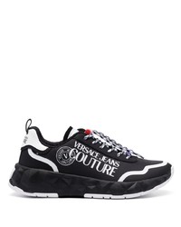 schwarze Leder niedrige Sneakers von VERSACE JEANS COUTURE