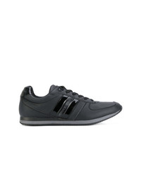 schwarze Leder niedrige Sneakers von Versace Jeans